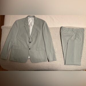 Zara Men's Light Green Blazer and Pants Set